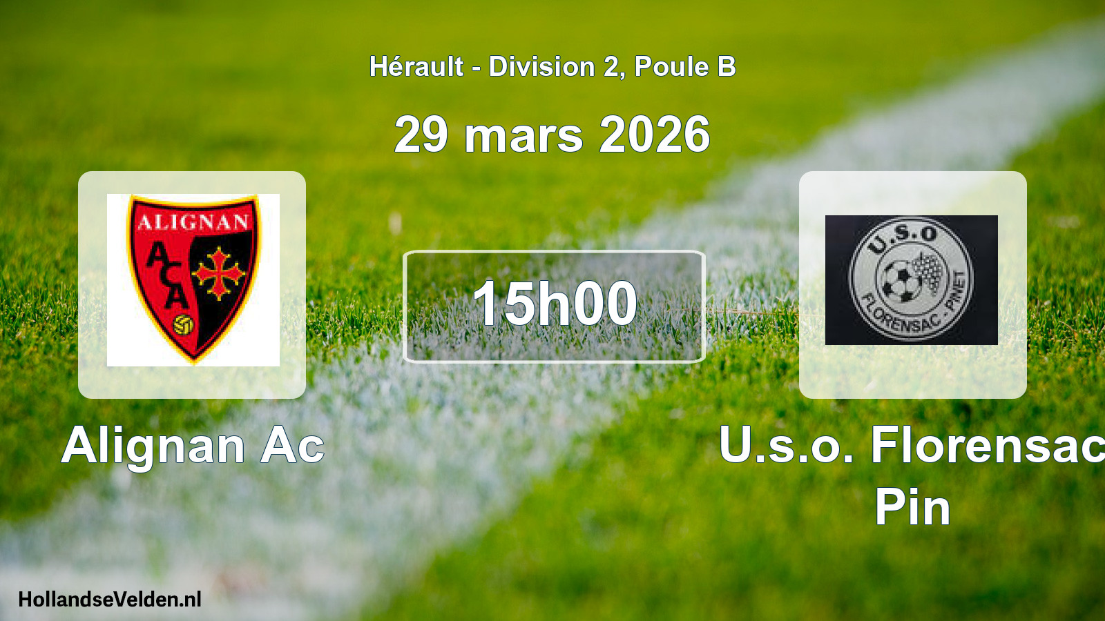 Match programmé: Alignan Ac - U.s.o. Florensac Pin (29 mars 2026)