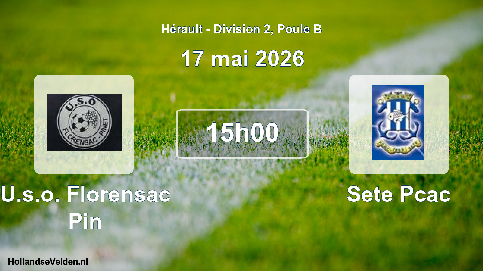 Match programmé: U.s.o. Florensac Pin - Sete Pcac (17 mai 2026)