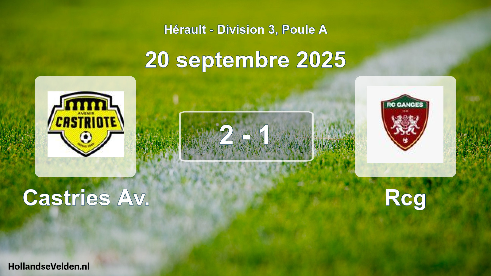 Match joué: Castries Av. - Rcg 2 - 1 (20 septembre 2025)