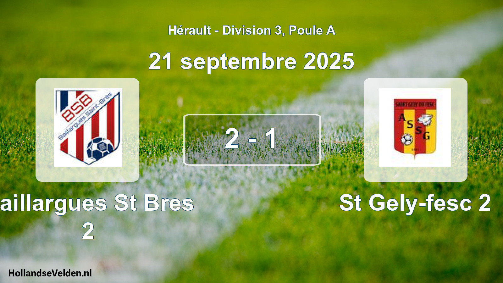 Match joué: Baillargues St Bres 2 - St Gely-fesc 2 2 - 1 (21 septembre 2025)