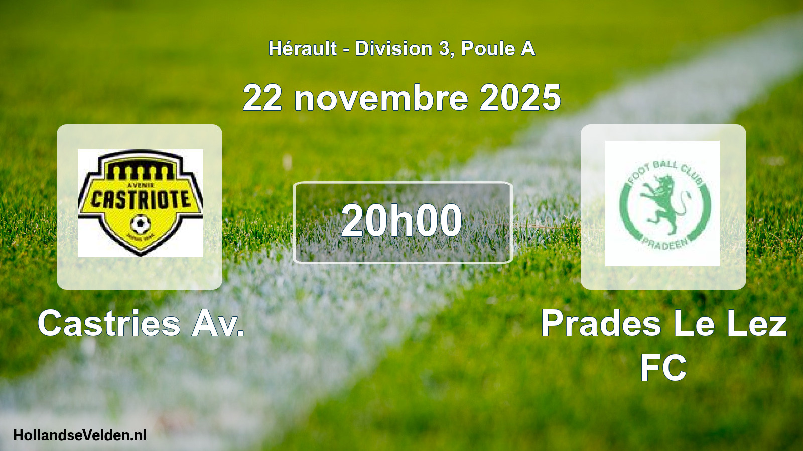 Geplande wedstrijd: Castries Av. - Prades Le Lez FC (22 november 2025)