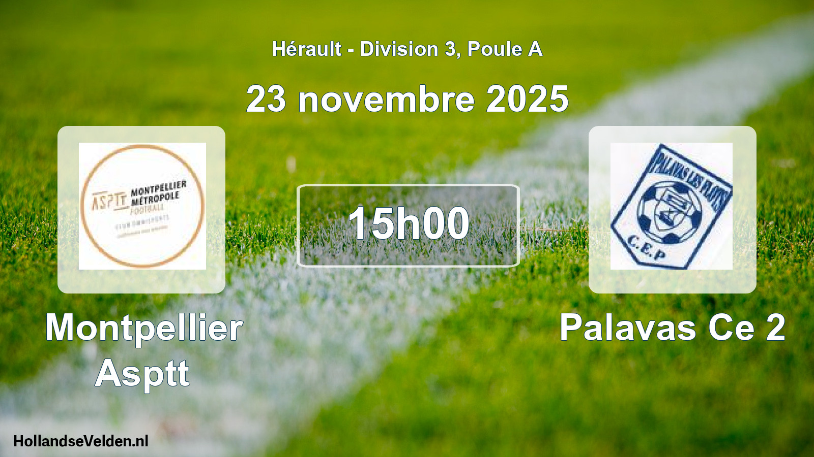 Match programmé: Montpellier Asptt - Palavas Ce 2 (23 novembre 2025)