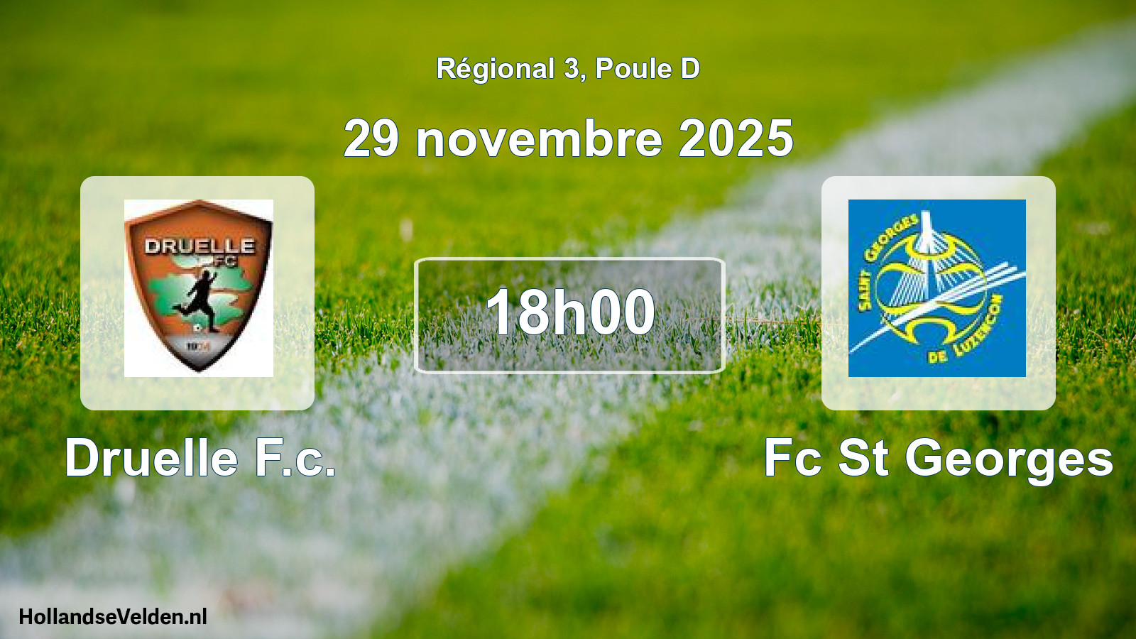 Scheduled Match: Druelle F.c. - Fc St Georges (29 November 2025)