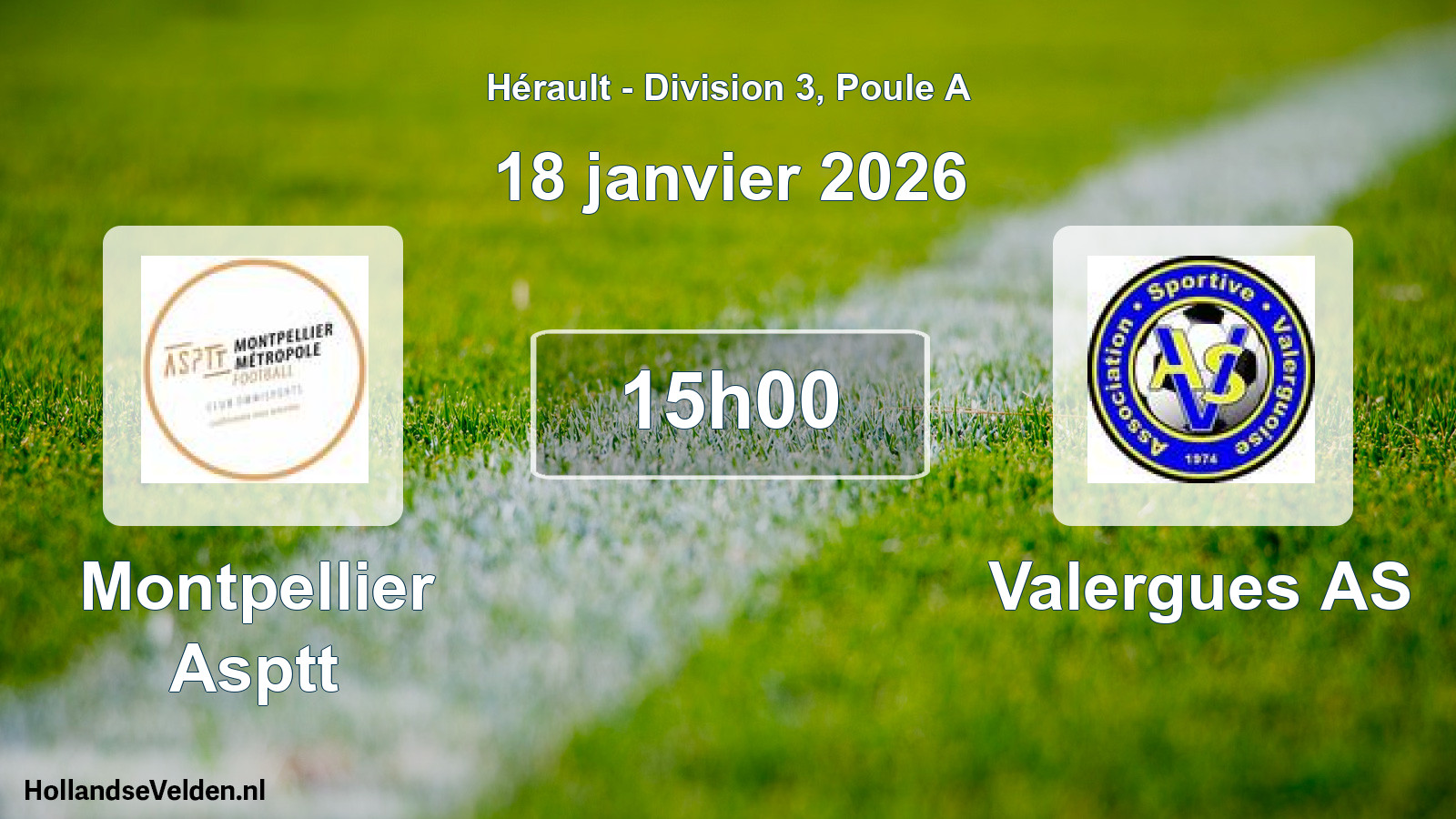 Match programmé: Montpellier Asptt - Valergues AS (18 janvier 2026)