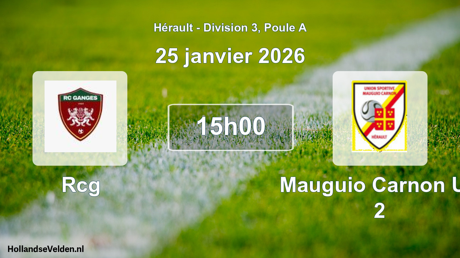 Match programmé: Rcg - Mauguio Carnon US 2 (25 janvier 2026)
