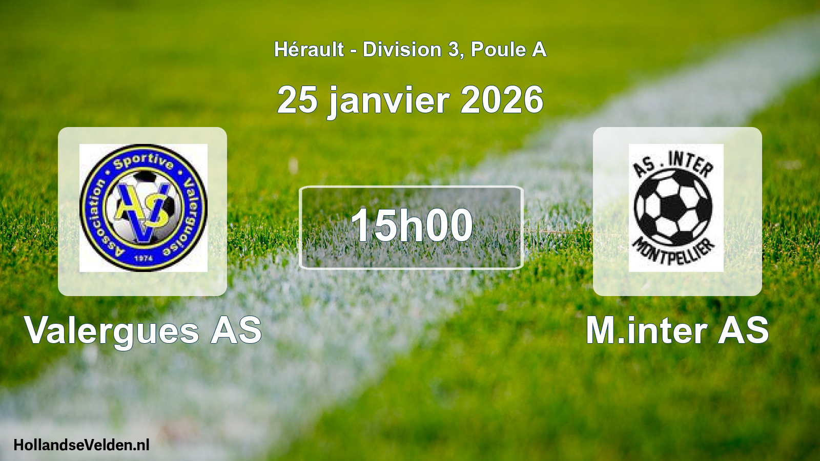 Match programmé: Valergues AS - M.inter AS (25 janvier 2026)