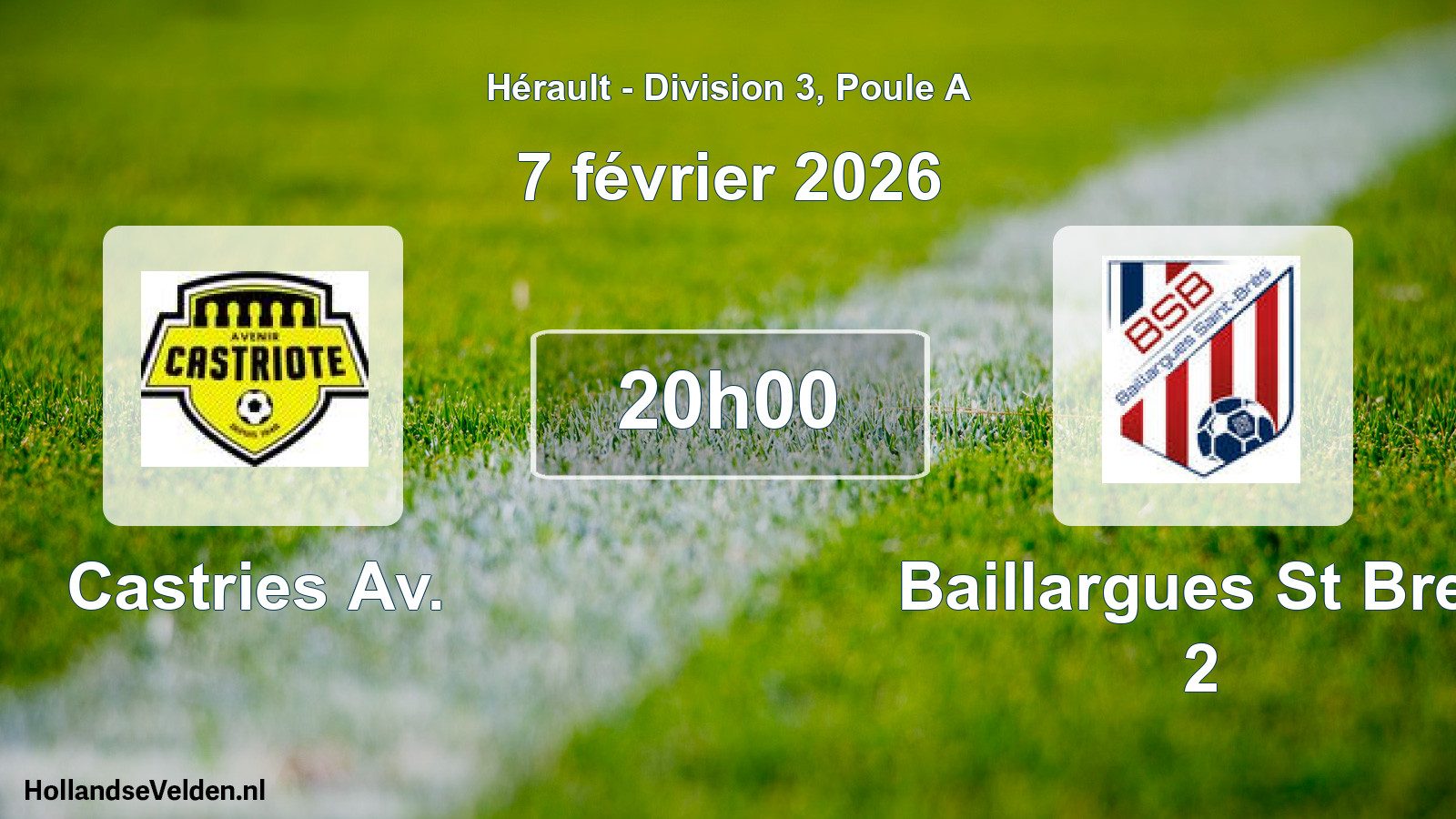 Match programmé: Castries Av. - Baillargues St Bres 2 (7 février 2026)