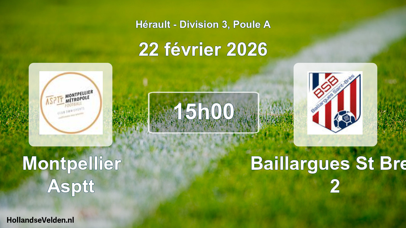 Match programmé: Montpellier Asptt - Baillargues St Bres 2 (22 février 2026)