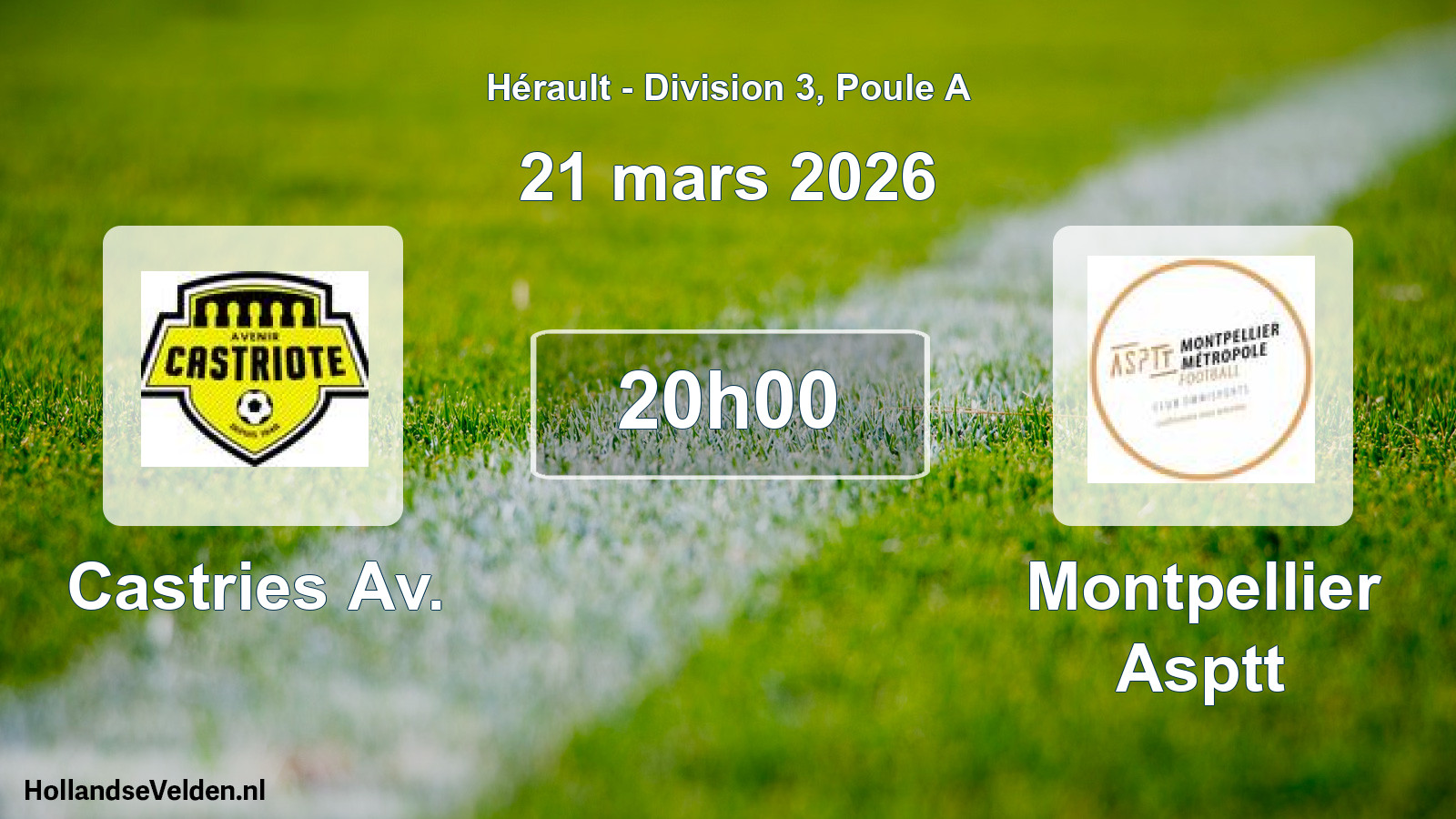 Match programmé: Castries Av. - Montpellier Asptt (21 mars 2026)