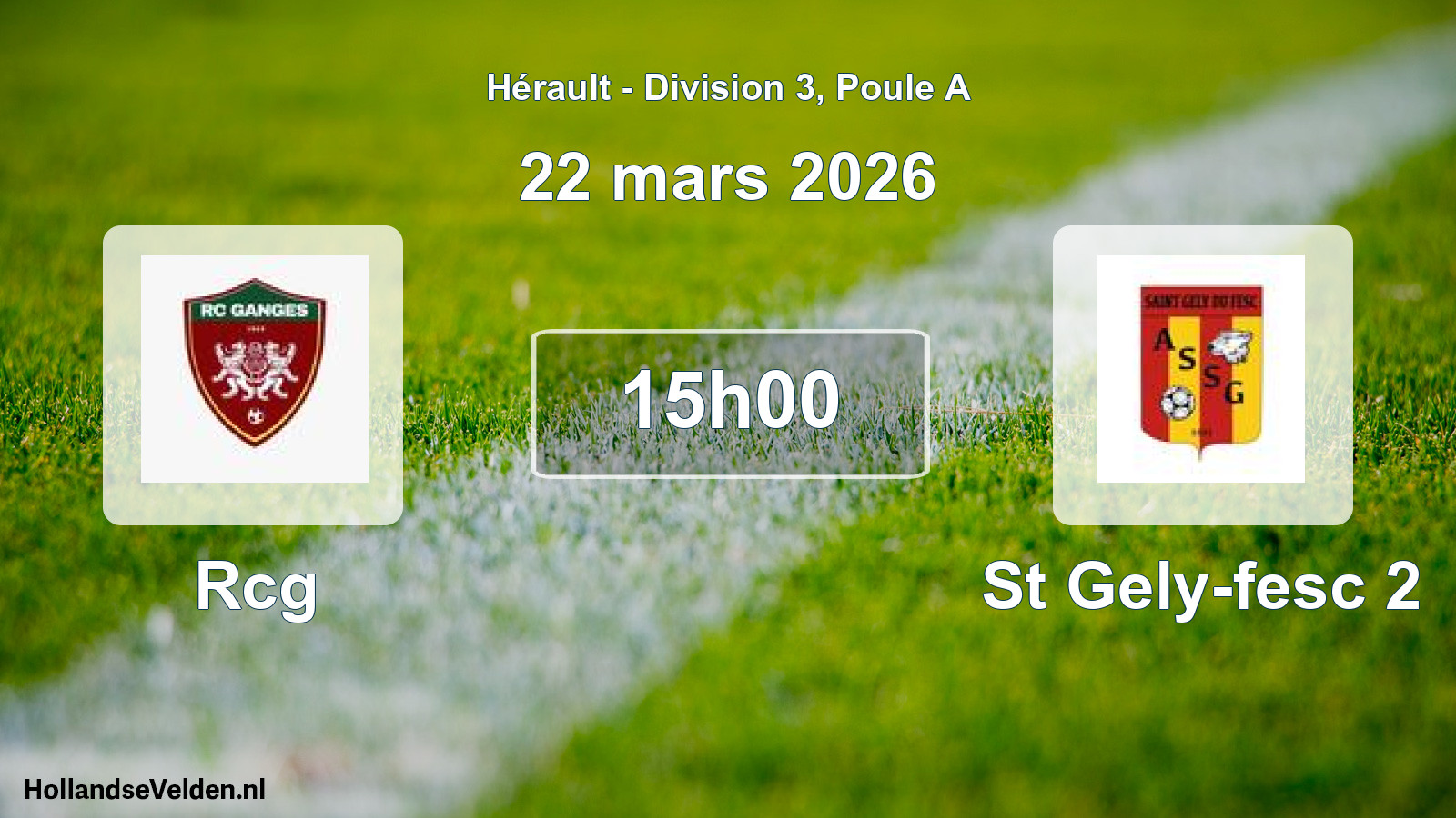 Match programmé: Rcg - St Gely-fesc 2 (22 mars 2026)