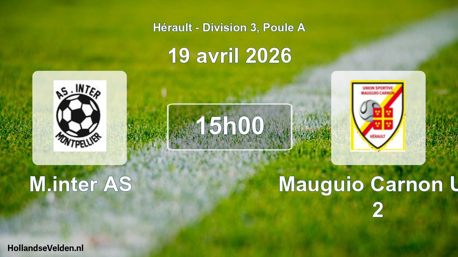 Match programmé: M.inter AS - Mauguio Carnon US 2 (19 avril 2026)