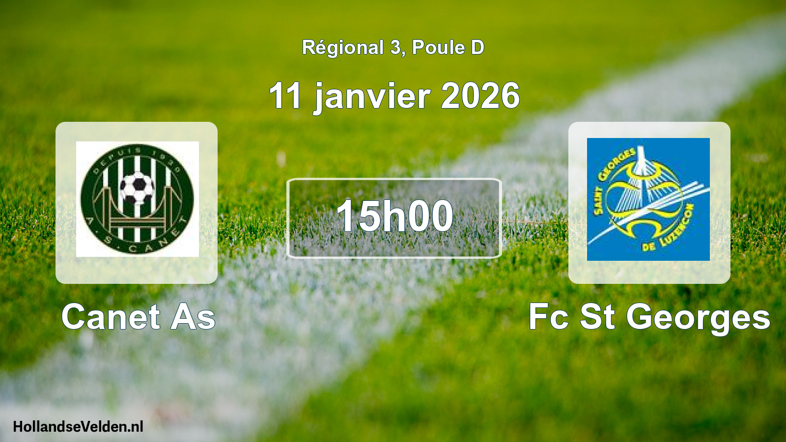 Geplande wedstrijd: Canet As - Fc St Georges (11 janvier 2026)