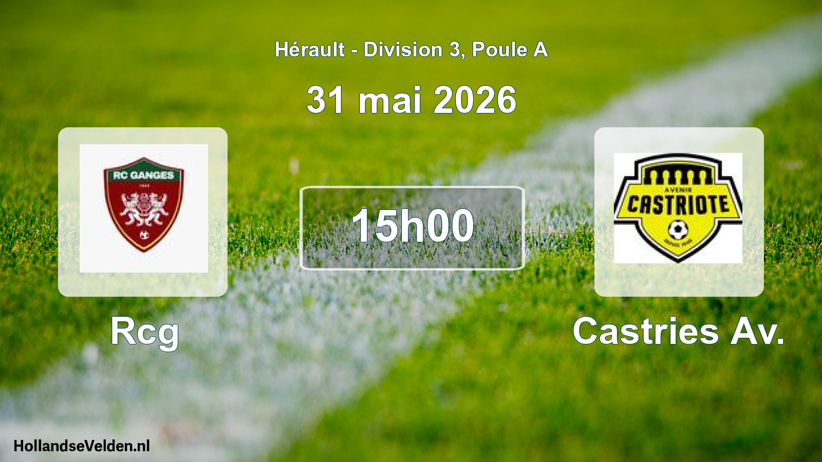 Match programmé: Rcg - Castries Av. (31 mai 2026)