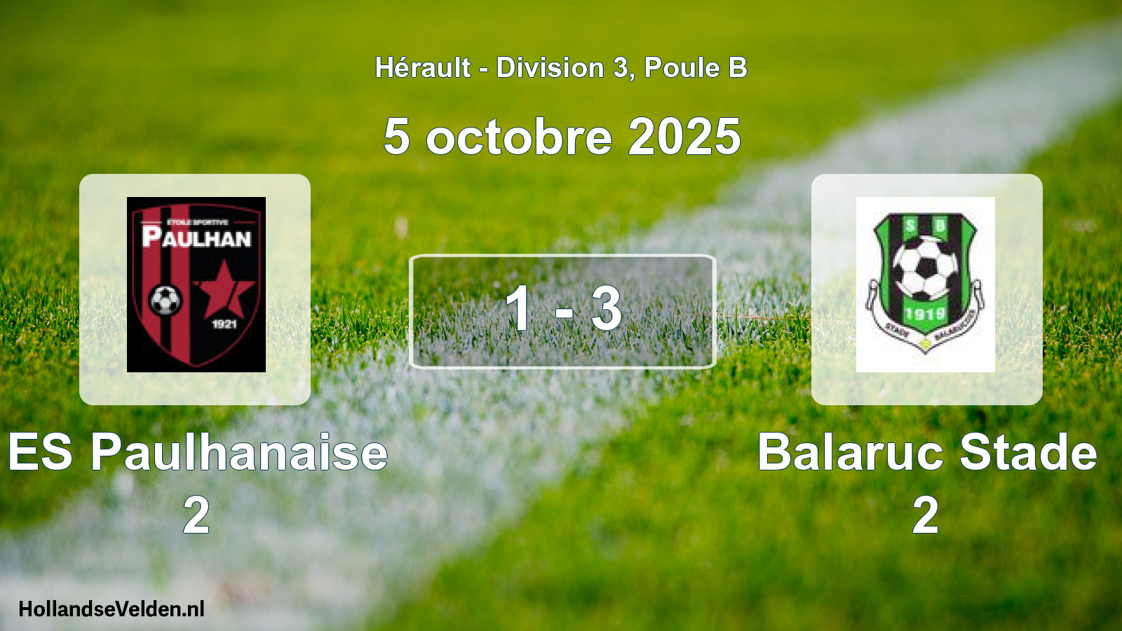 Total number of matches played: ES Paulhanaise 2 - Balaruc Stade 2 1 - 3 (5 October 2025)