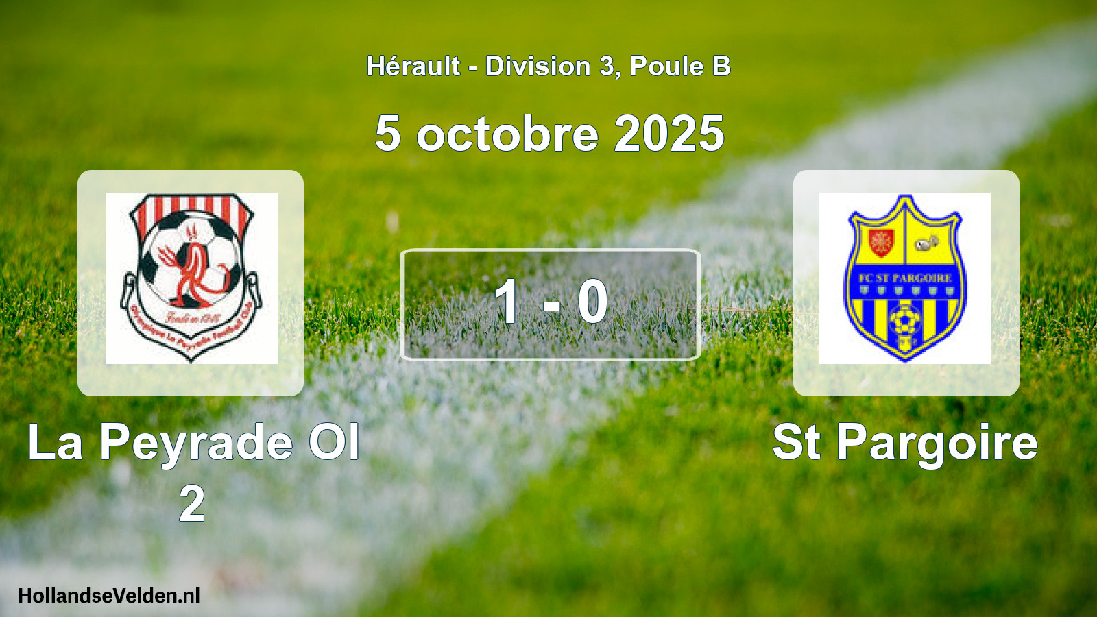 Gespeelde wedstrijd: La Peyrade Ol 2 - St Pargoire 1 - 0 (5 oktober 2025)