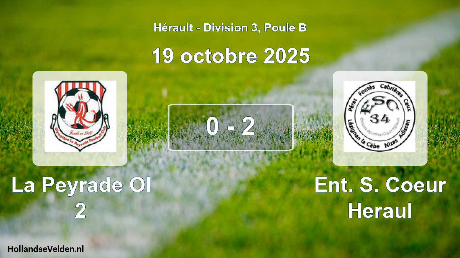 Match joué: La Peyrade Ol 2 - Ent. S. Coeur Heraul 0 - 2 (19 octobre 2025)