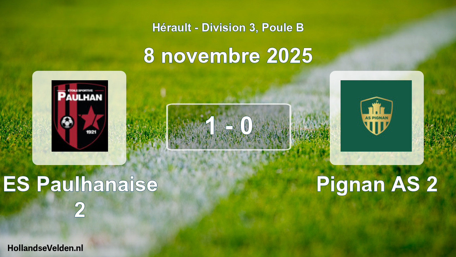 Match joué: ES Paulhanaise 2 - Pignan AS 2 1 - 0 (8 novembre 2025)