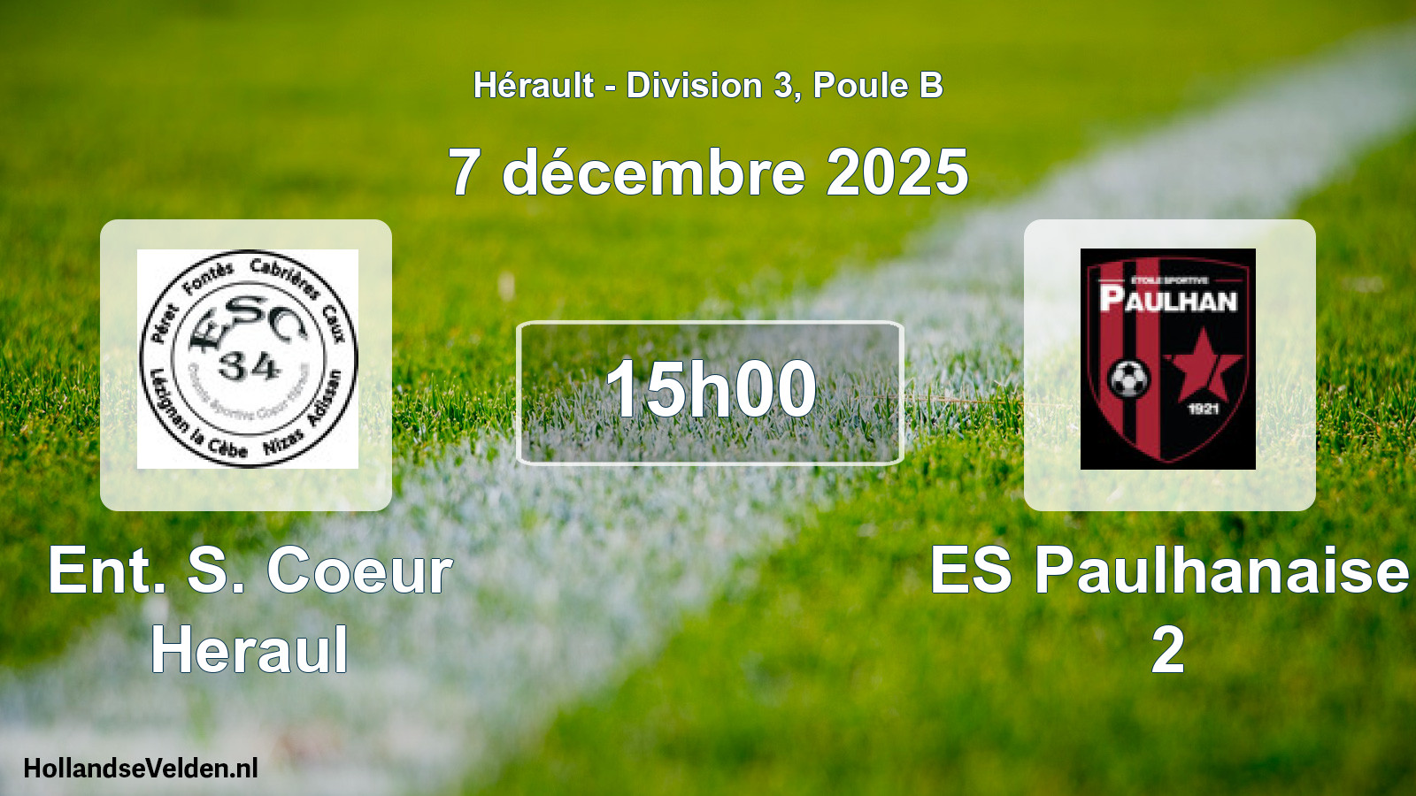 Match programmé: Ent. S. Coeur Heraul - ES Paulhanaise 2 (7 décembre 2025)