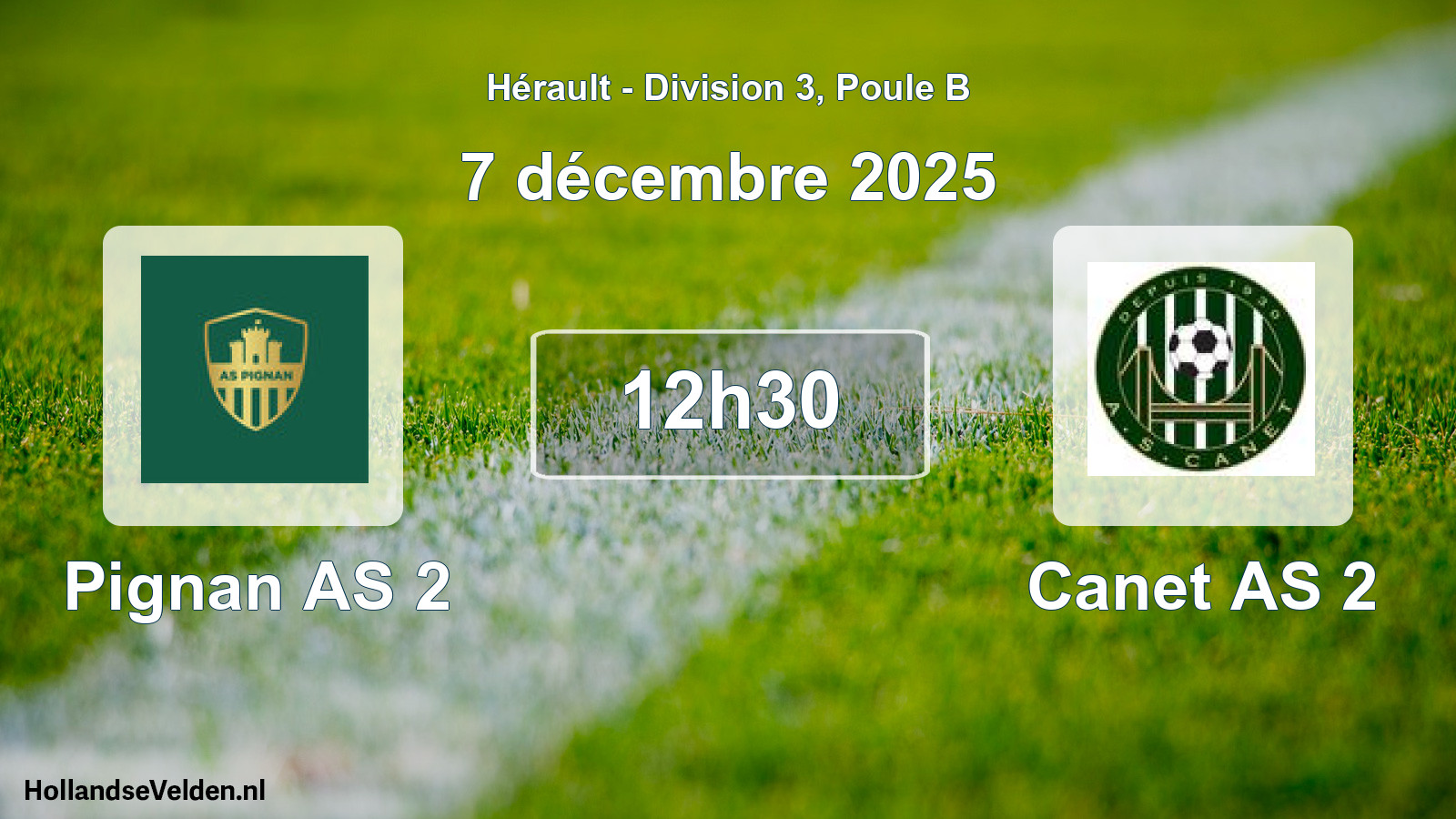 Match programmé: Pignan AS 2 - Canet AS 2 (7 décembre 2025)