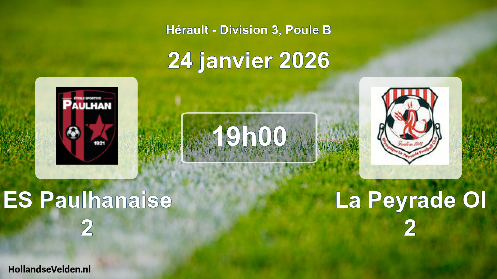 Scheduled Match: ES Paulhanaise 2 - La Peyrade Ol 2 (24 January 2026)