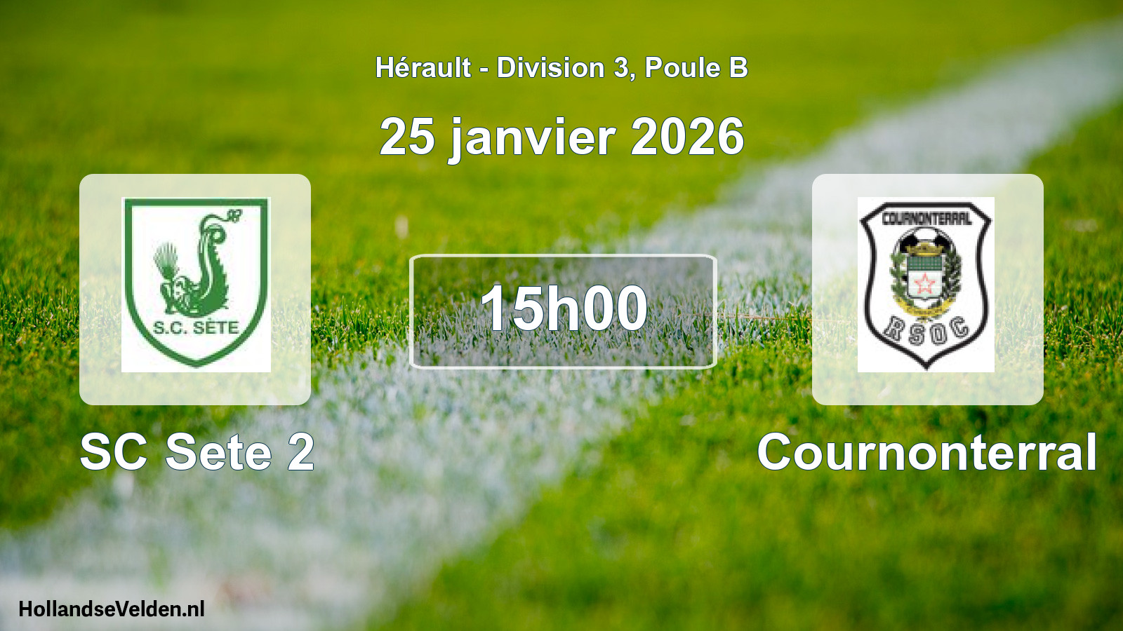 Scheduled Match: SC Sete 2 - Cournonterral (25 January 2026)
