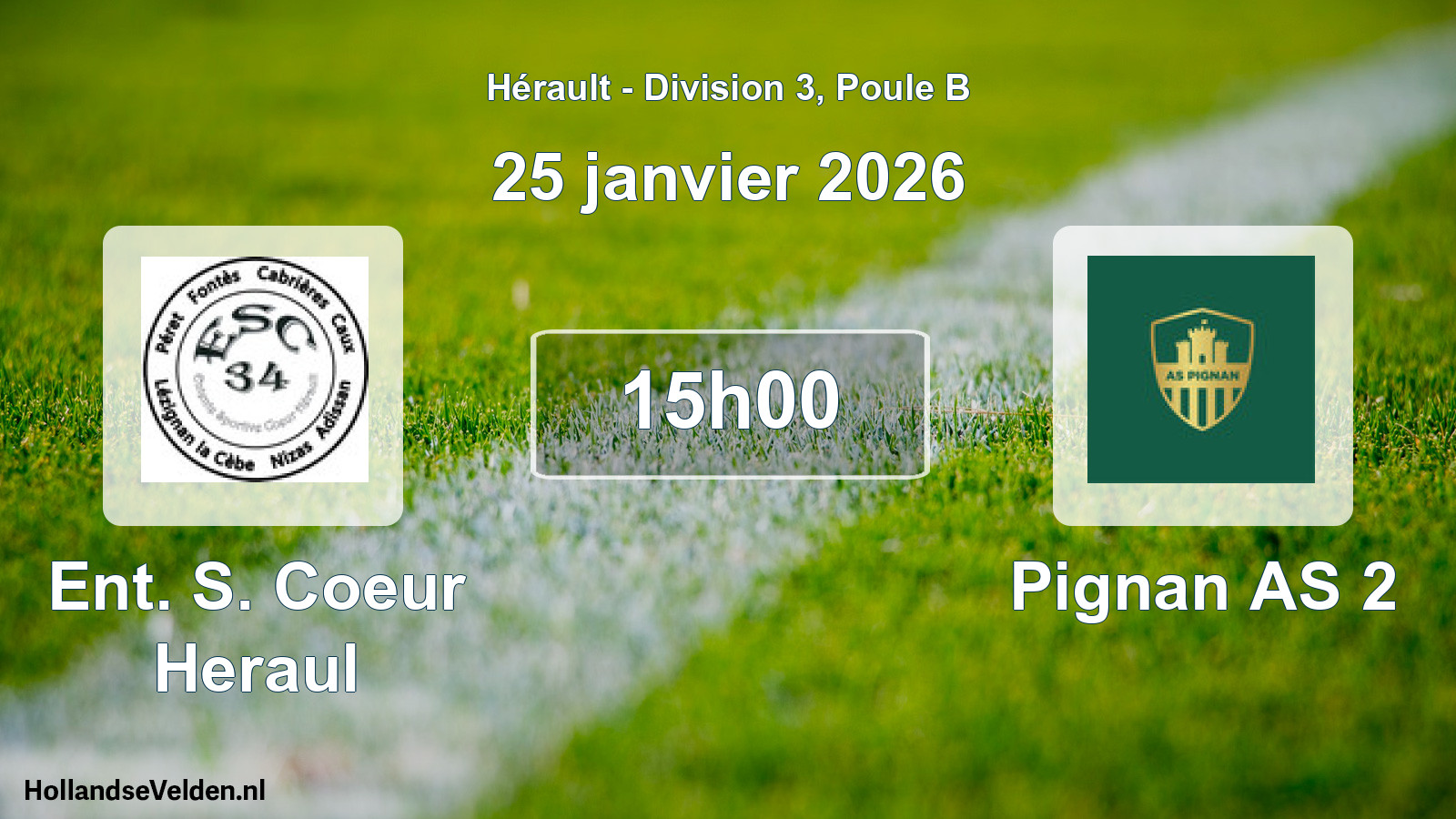 Scheduled Match: Ent. S. Coeur Heraul - Pignan AS 2 (25 January 2026)