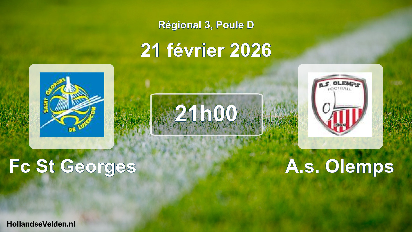 Scheduled Match: Fc St Georges - A.s. Olemps (21 February 2026)