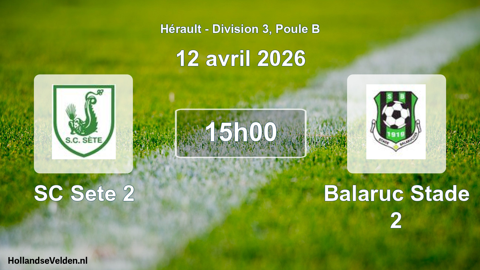 Match programmé: SC Sete 2 - Balaruc Stade 2 (12 avril 2026)