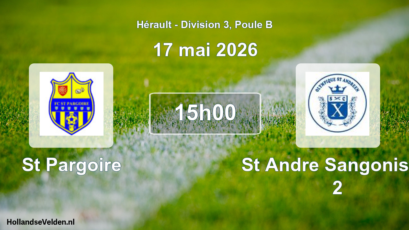 Match programmé: St Pargoire - St Andre Sangonis Ol 2 (17 mai 2026)