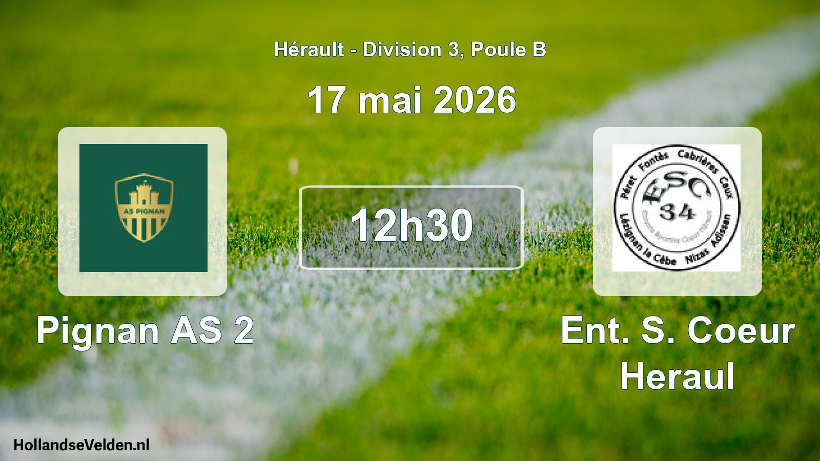 Scheduled Match: Pignan AS 2 - Ent. S. Coeur Heraul (17 May 2026)