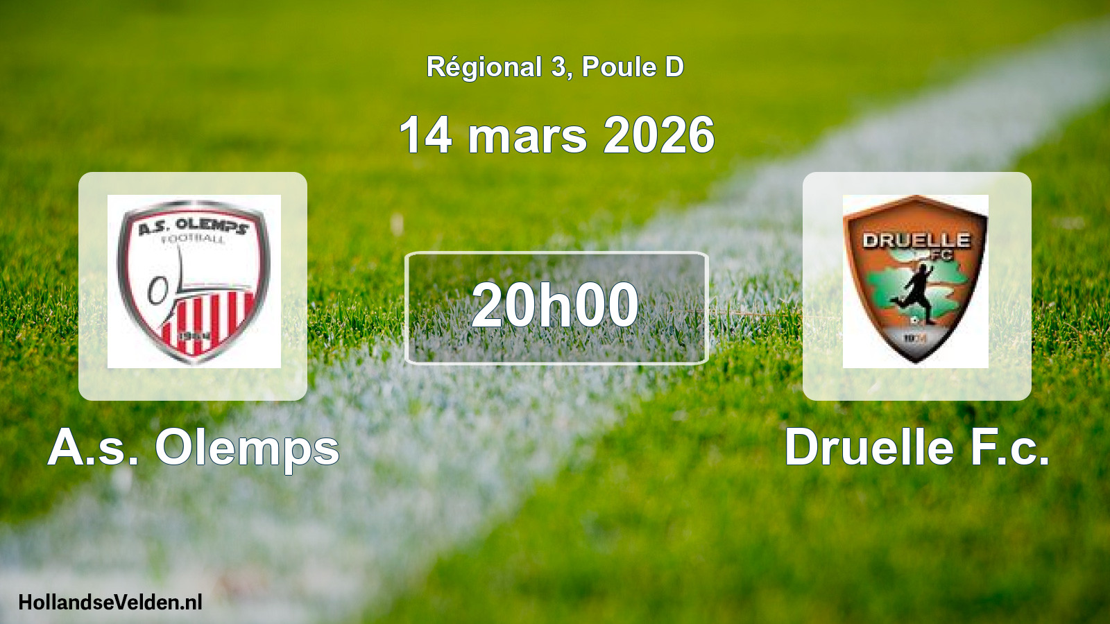 Geplande wedstrijd: A.s. Olemps - Druelle F.c. (14 mars 2026)