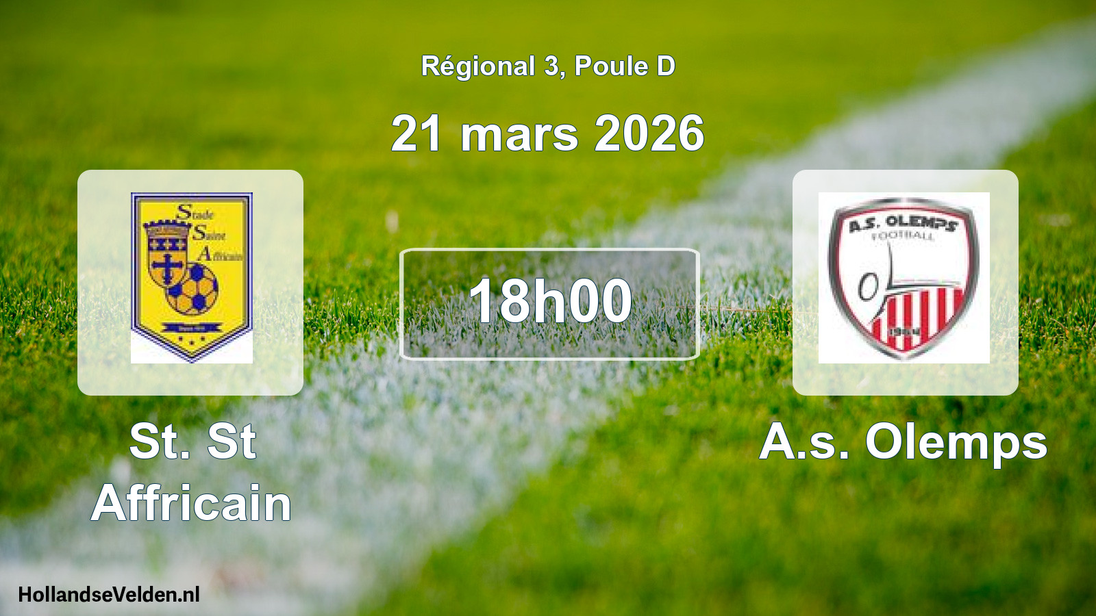 Geplande wedstrijd: St. St Affricain - A.s. Olemps (21 maart 2026)