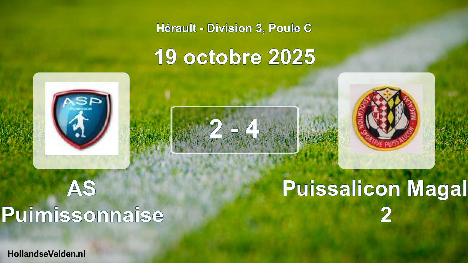Gespeelde wedstrijd: AS Puimissonnaise - Puissalicon Magalas 2 2 - 4 (19 oktober 2025)