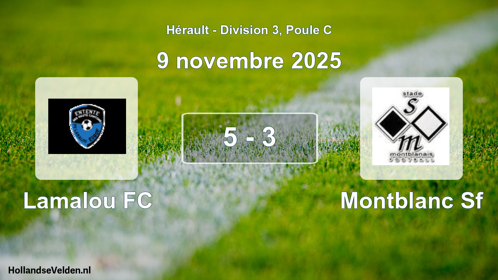 Match joué: Lamalou FC - Montblanc Sf 5 - 3 (9 novembre 2025)