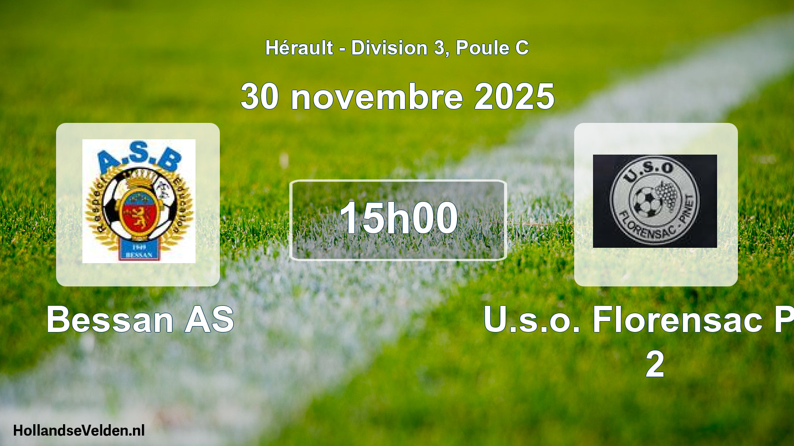 Match programmé: Bessan AS - U.s.o. Florensac Pin 2 (30 novembre 2025)