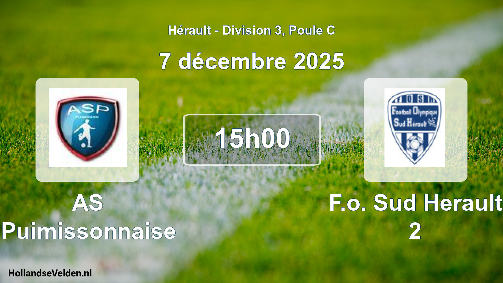 Scheduled Match: AS Puimissonnaise - F.o. Sud Herault 2 (7 December 2025)