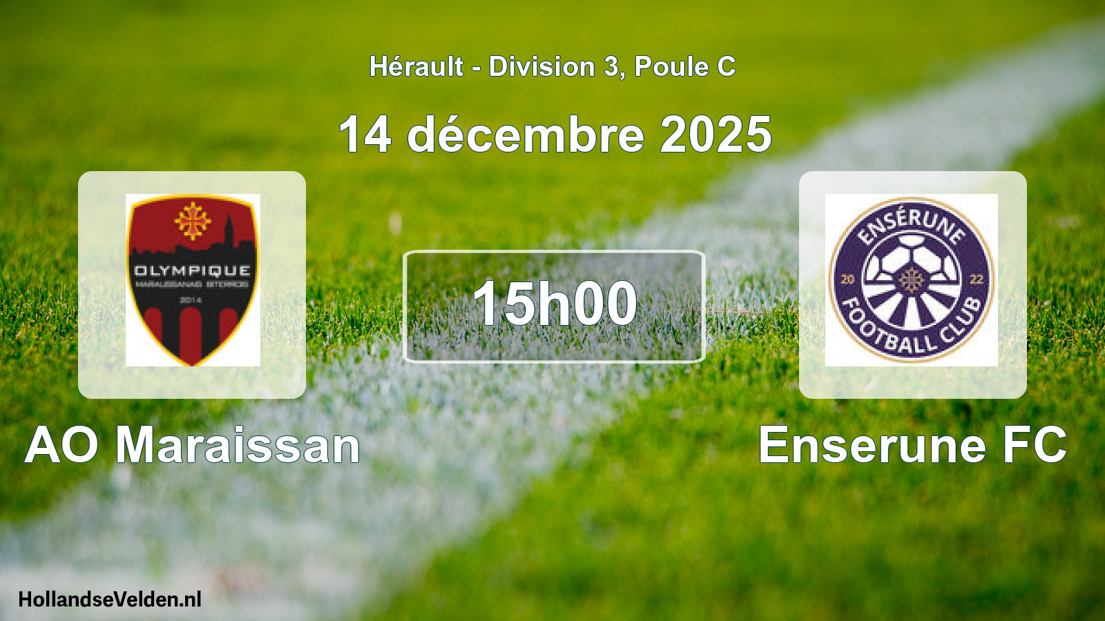 Match programmé: AO Maraissan - Enserune FC (14 décembre 2025)