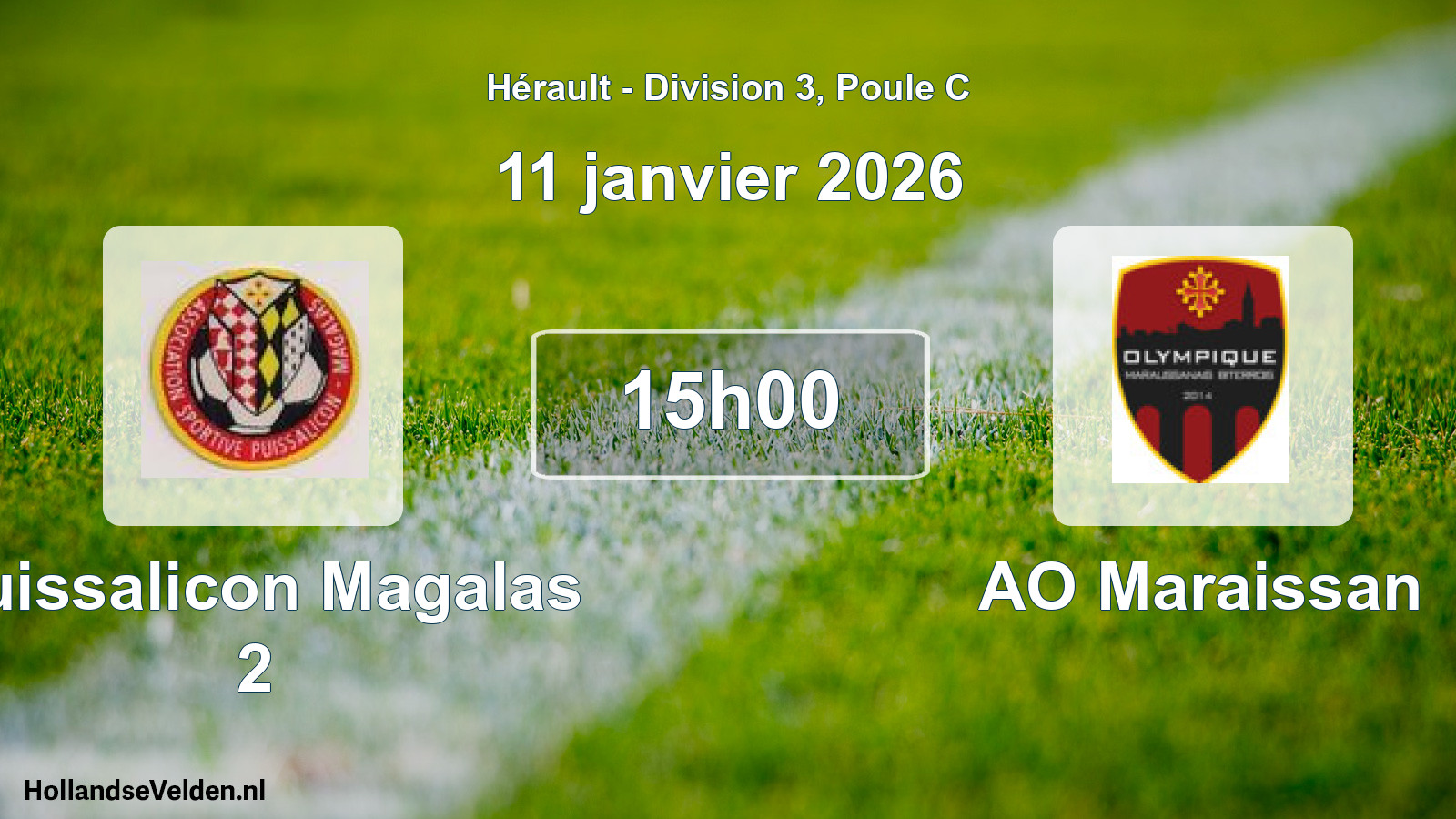 Match programmé: Puissalicon Magalas 2 - AO Maraissan (11 janvier 2026)