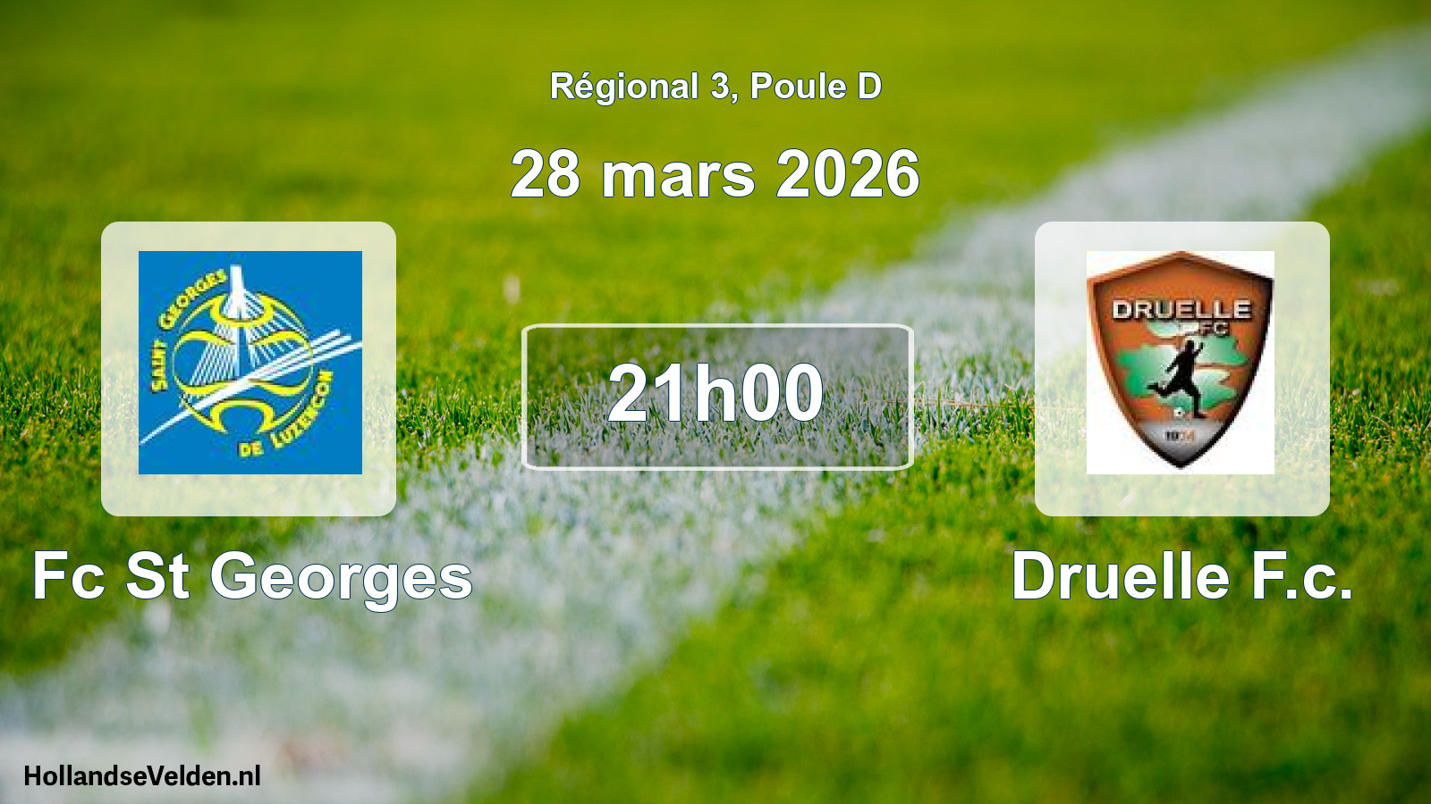 Geplande wedstrijd: Fc St Georges - Druelle F.c. (28 maart 2026)