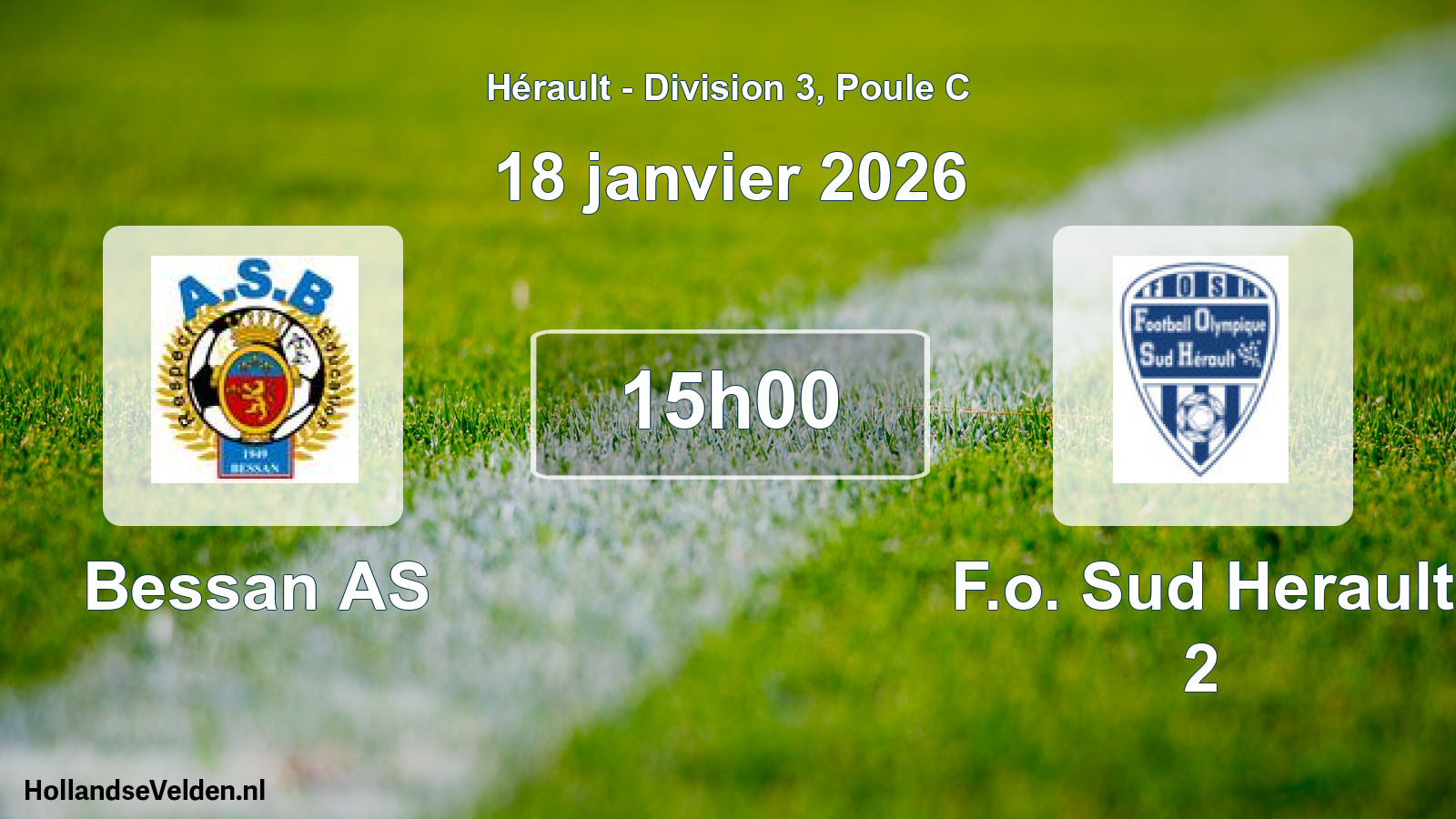 Geplande wedstrijd: Bessan AS - F.o. Sud Herault 2 (18 januari 2026)