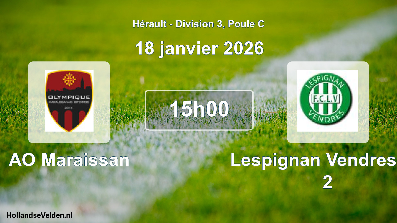Scheduled Match: AO Maraissan - Lespignan Vendres FC 2 (18 January 2026)