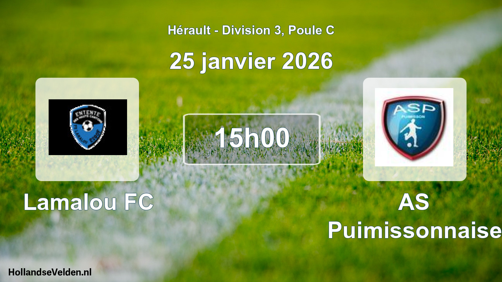 Match programmé: Lamalou FC - AS Puimissonnaise (25 janvier 2026)