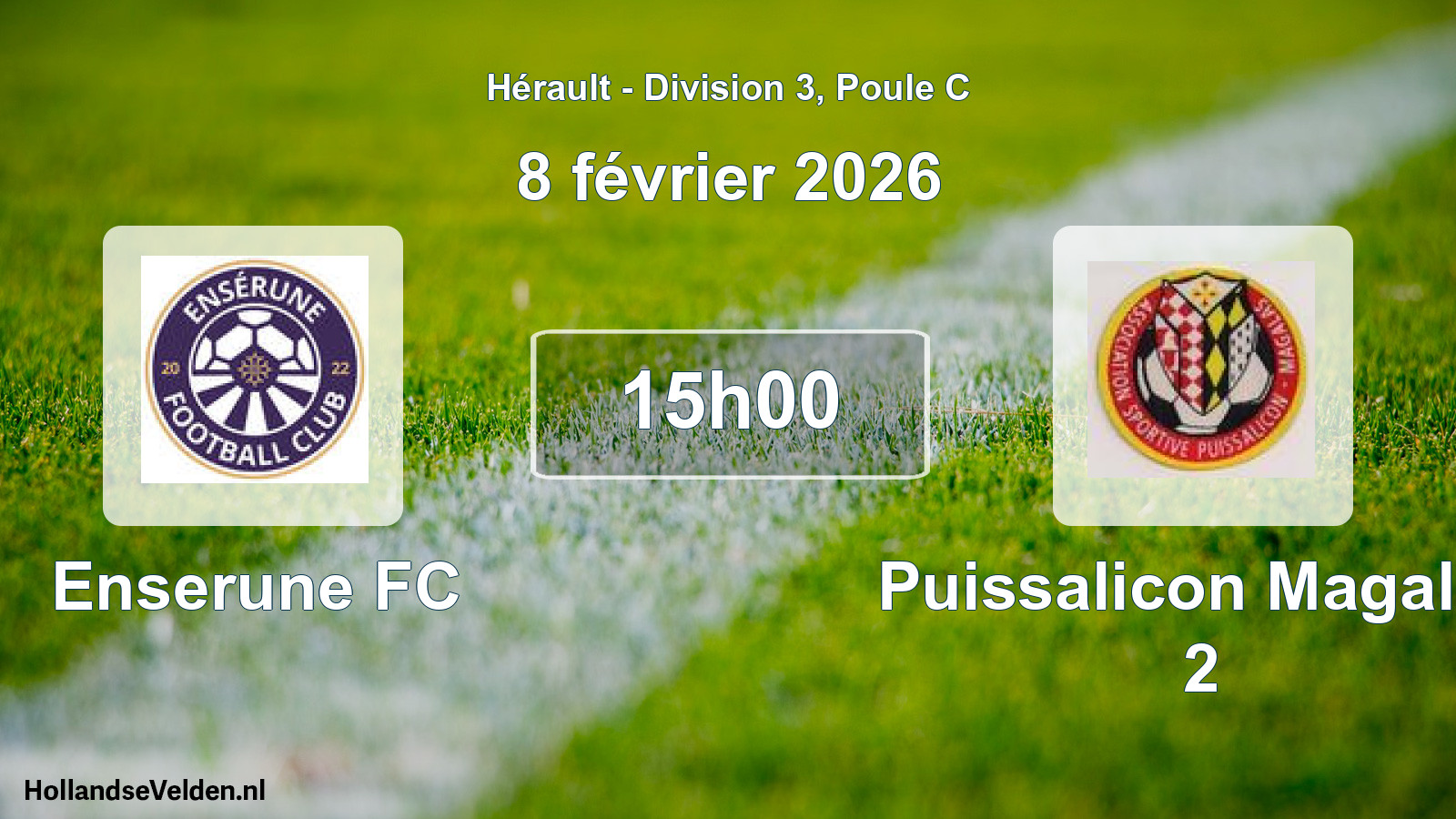 Match programmé: Enserune FC - Puissalicon Magalas 2 (8 février 2026)