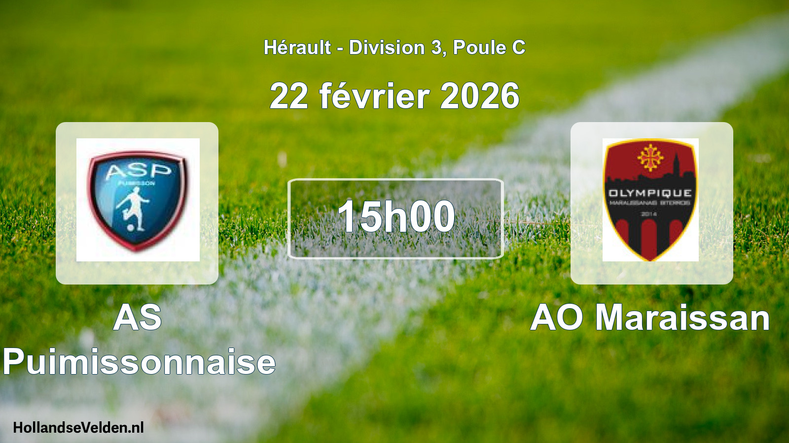Match programmé: AS Puimissonnaise - AO Maraissan (22 février 2026)