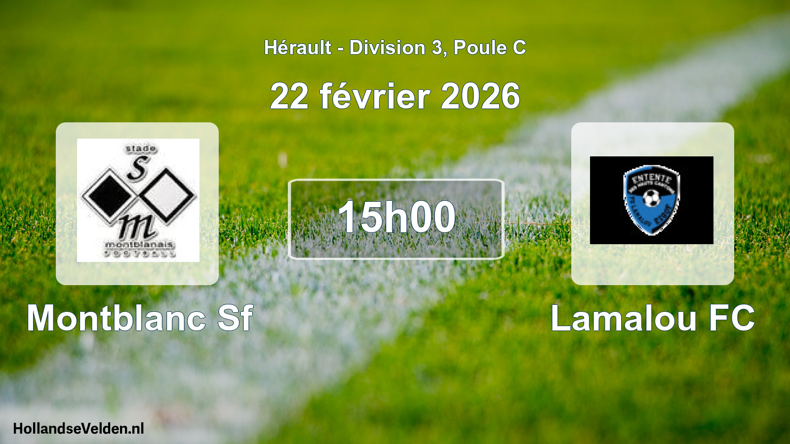 Match programmé: Montblanc Sf - Lamalou FC (22 février 2026)