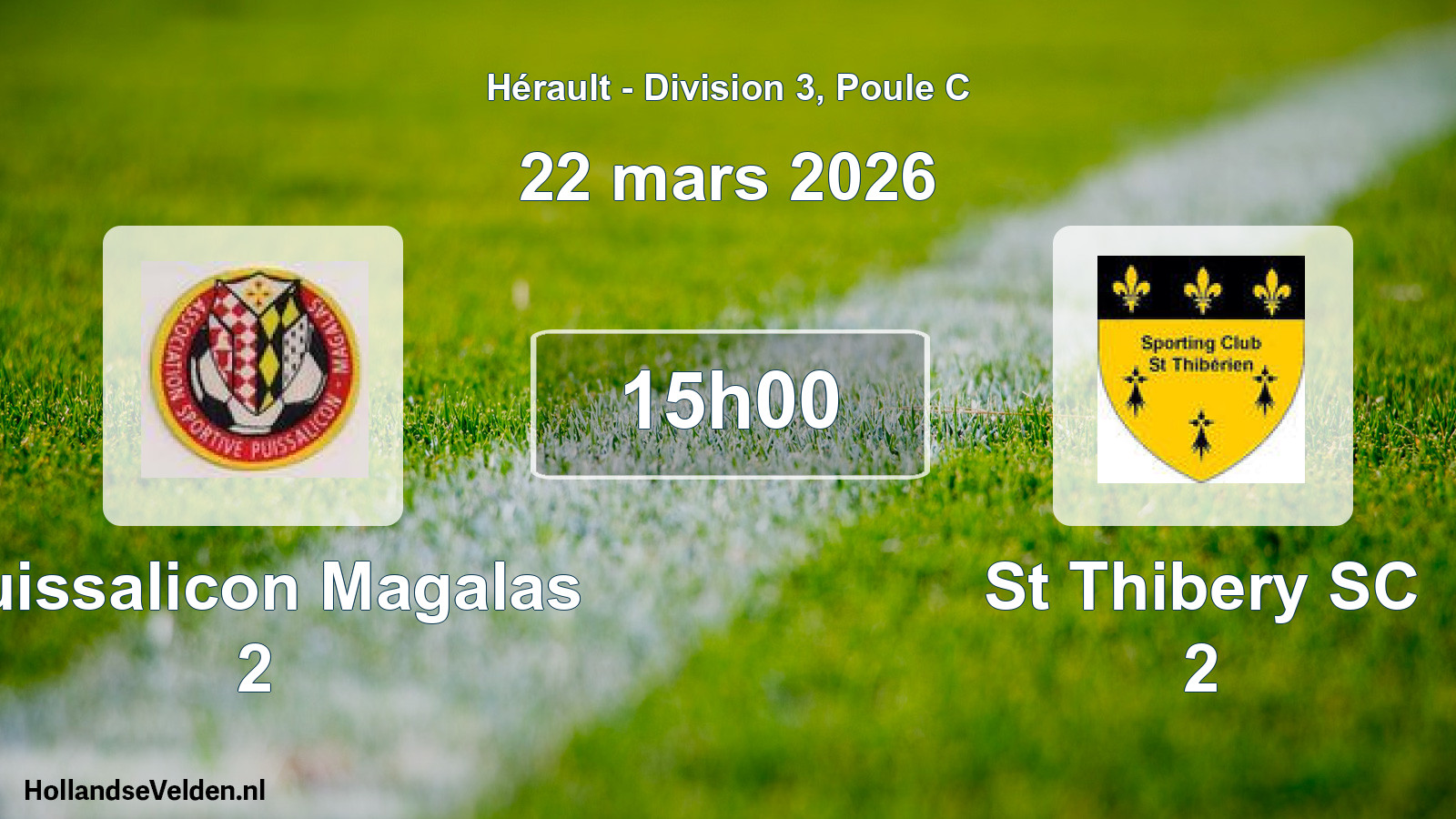 Match programmé: Puissalicon Magalas 2 - St Thibery SC 2 (22 mars 2026)