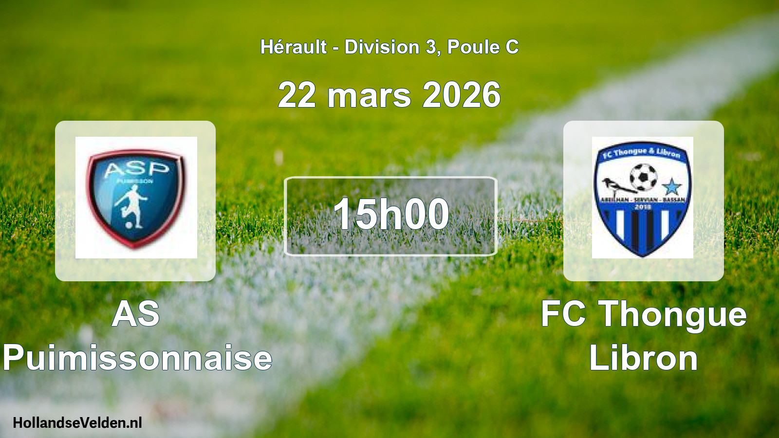 Match programmé: AS Puimissonnaise - FC Thongue Libron (22 mars 2026)