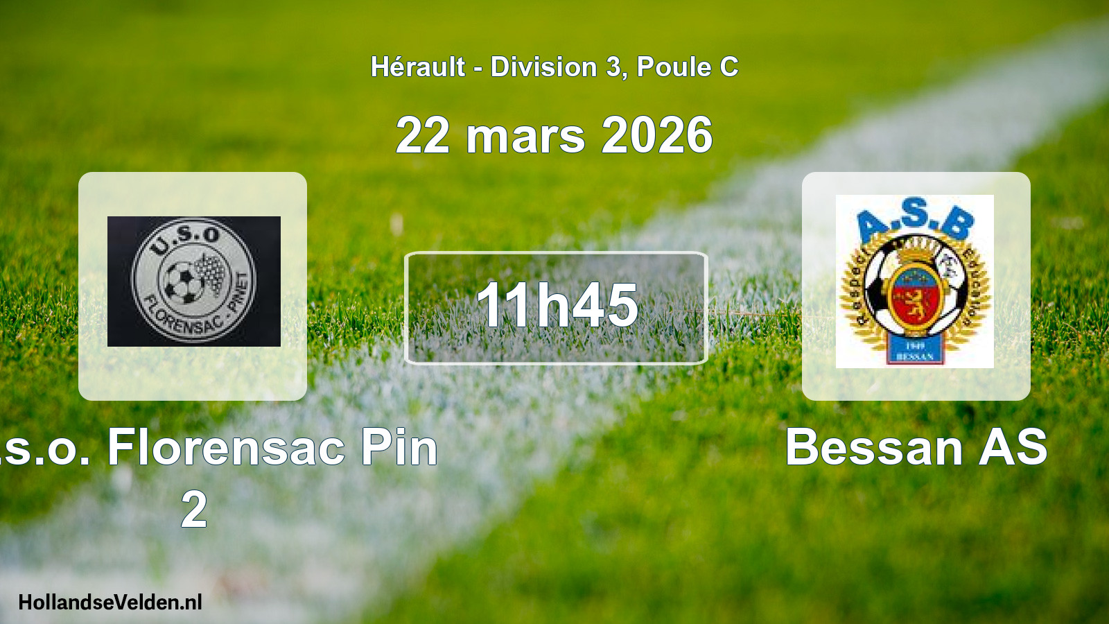 Scheduled Match: U.s.o. Florensac Pin 2 - Bessan AS (22 March 2026)