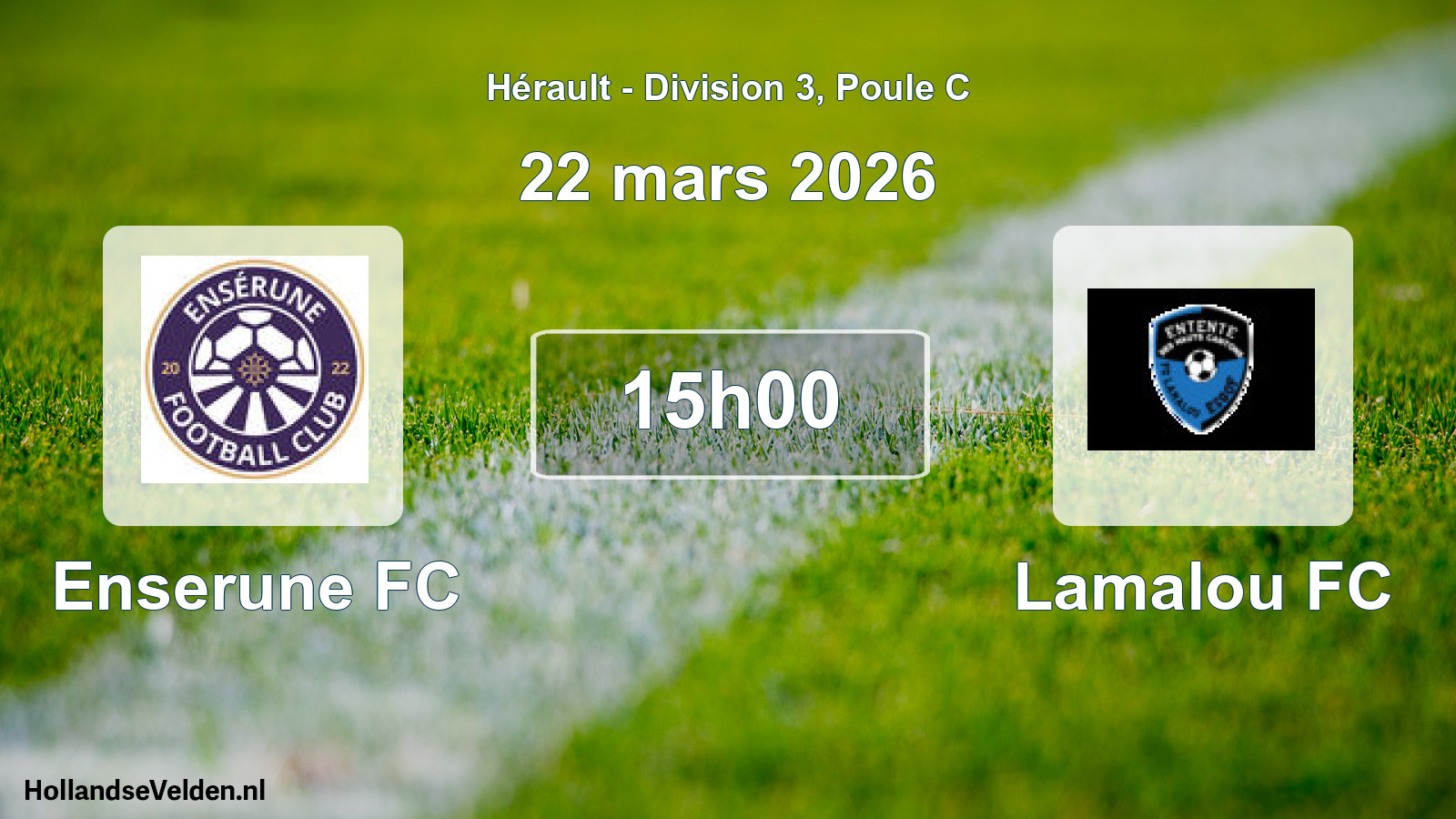 Match programmé: Enserune FC - Lamalou FC (22 mars 2026)
