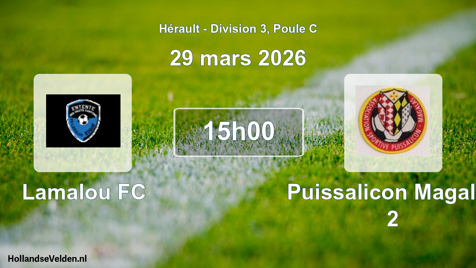 Match programmé: Lamalou FC - Puissalicon Magalas 2 (29 mars 2026)